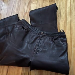 VINTAGE MAROON PLEATHER PANTS